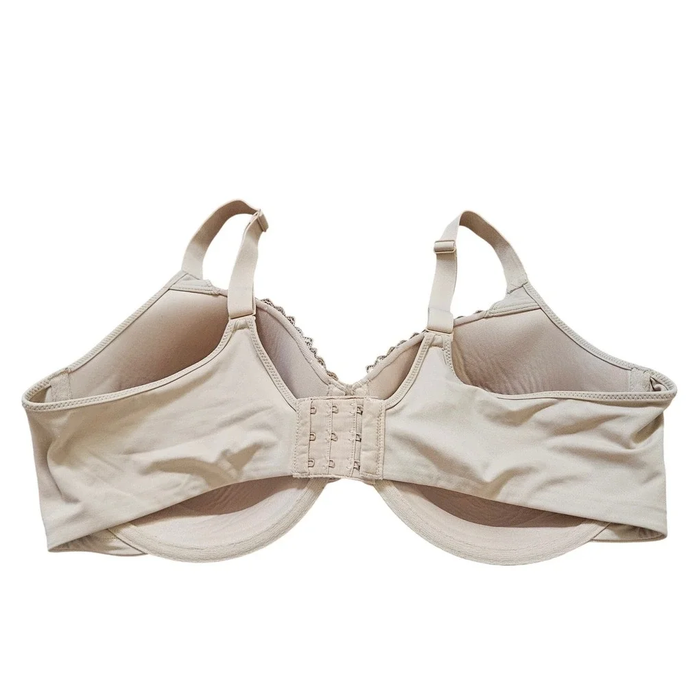 Bali‎ One Smooth U Underwire Bra Beige Chevron Lace Trim 0082 Womens 42D